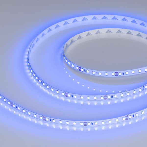 Лента светодиодная RT-A120-8mm 24V Blue 9.6Вт/м IP20 2835 (уп.5м) Arlight 0087833)