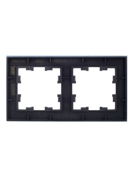 Рамка 2-м BRITE РУ-2-2-БрСе стекло сер. IEK BR-M22-G-K03