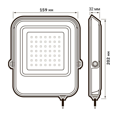Прожектор светодиодный PFL-V 50Вт 6500К IP65 ДО JazzWay 5039735