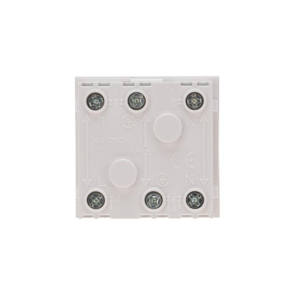 Розетка 16А 45х45 CEE 7/4 2К+3 бел. Rexant 11-8977