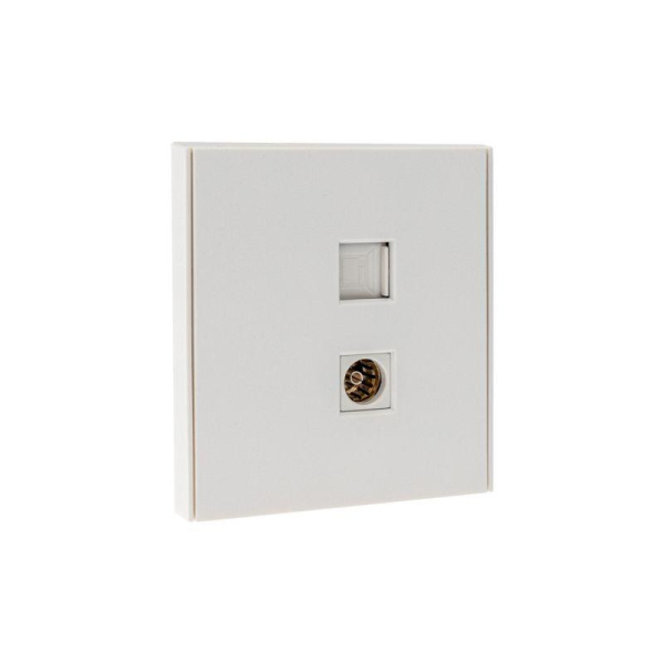 Розетка компьютерная + телевизионная СП STRONG MIELE RJ45 кат.6 + TV жемчуж. Kranz KR-78-0722-4