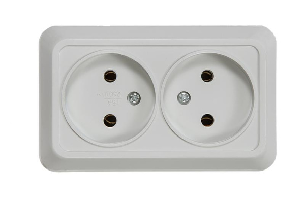 Розетка 2-м ОП Bolleto 7102 16А IP20 бел. ASD / IN HOME 4680005959822