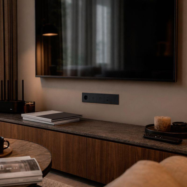 Розетка СП STRONG MIELE TV антрацит Kranz KR-78-0723-5