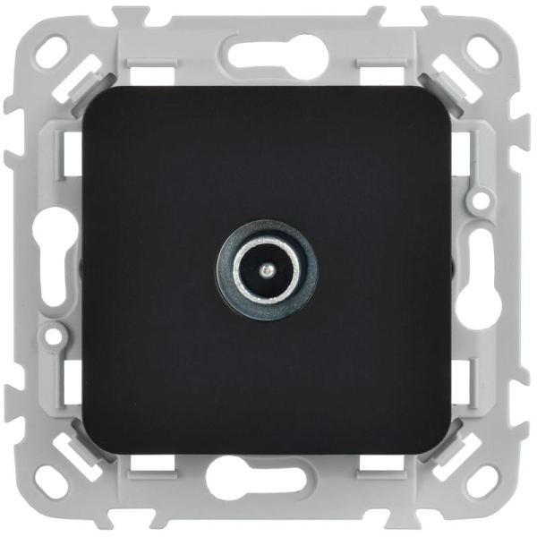 Розетка телевизионная оконечная СП FLITE РТВм-1-1-1-ФлЧ тип M экранир. механизм черн. IEK FI-A13-O-K02