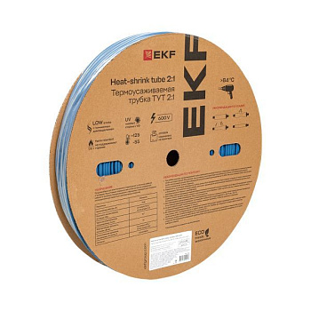 Трубка термоусадочная ТУТ нг 4/2 син. (уп.200м) EKF tut-4-g