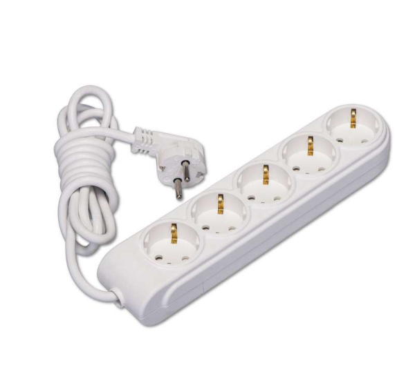 Удлинитель 5х3м с заземл. 16А IP20 ПВС 3х1.5 защ. шторки Makel N5210044