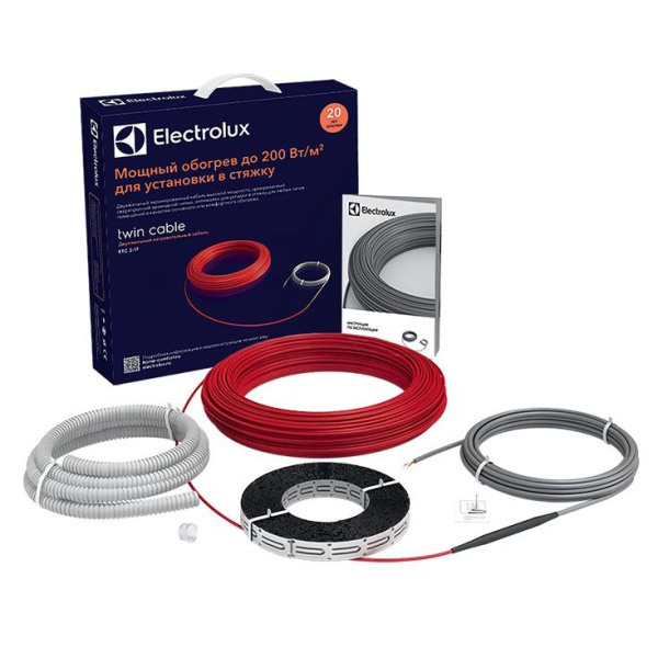 Комплект "Теплый пол" (кабель) 2500Вт 147.1м 20.8-12.5кв.м TWIN CABLE ETC 2-17-2500 Electrolux НС-1073709