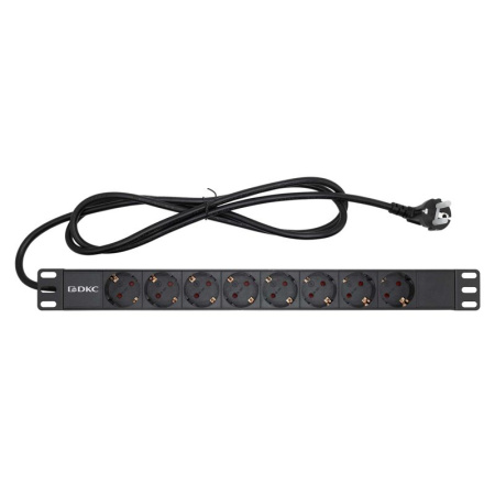 Блок розеток 8-м Schuko для 19дюйм шкафов DKC R519SH8