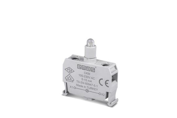 Блок-контакт подсветки с син. светодиодом 100-250В перем. тока CKM EMAS CKM