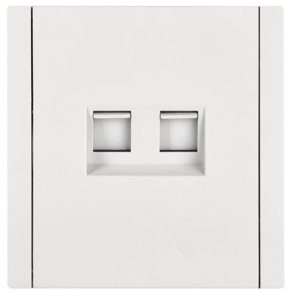 Розетка компьютерная 2-м RJ45 кат.5E FORTE&PIANO FP233 бел. IEK FP-K20-1-K01