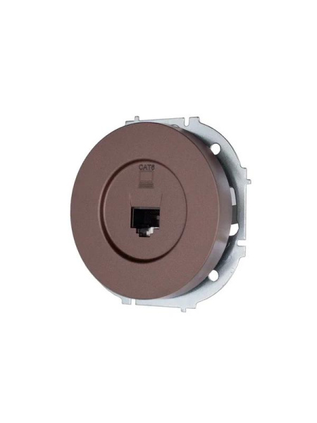 Розетка компьютерная СП OSEN RJ45 кат.6 механизм шоколад LEZARD 743-7388-140
