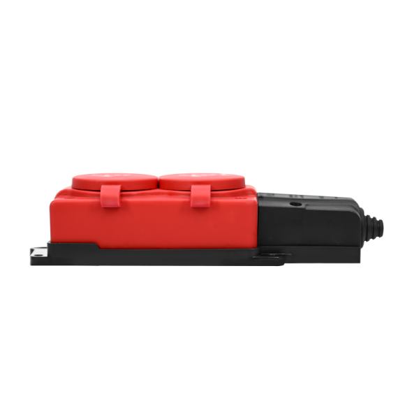 Колодка удлинителя 2-м 16А IP44 MultiSet 2К+З 250В каучук красн. SE MST4122RD