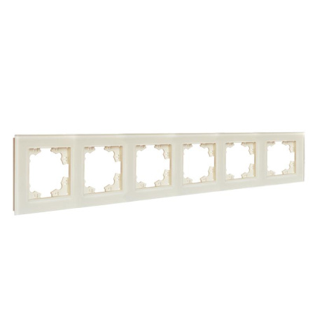 Рамка 6-м Афина стеклянная сл. кость (ivory) UNIVersal 2277