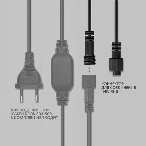Гирлянда светодиодная "Айсикл" (бахрома) 2.4х0.6м 88LED бел. 7Вт 230В IP65 провод черн. (нужен шнур питания 303-500) Neon-Night 255-032