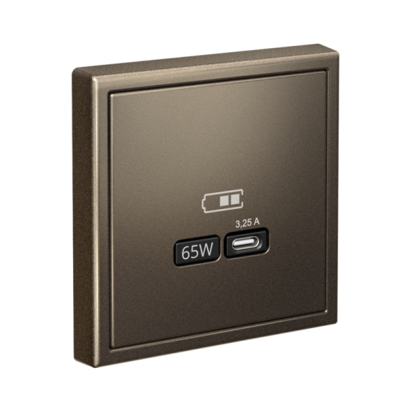 Розетка USB ArtGallery тип C 65Вт QC PD высокоскор. ЗУ механизм мокко SE GAL000627