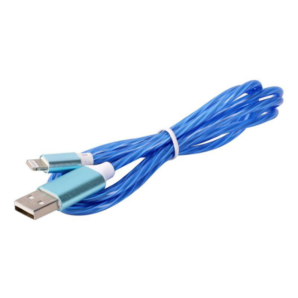 Кабель USB-Lightning ELX-CDC03-C06 3А 1.2м LED зарядка+передача данных коробка син. Ergolux 15306
