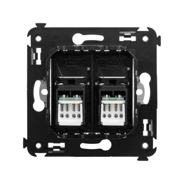 Розетка компьютерная 2-м СП Avanti "Черный квадрат" RJ45 кат.6 DKC 4402294