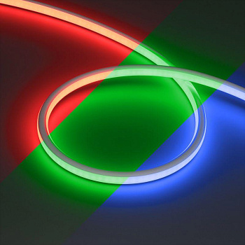 Лента светодиодная WAVE-TOP-A240-18x15mm 24В RGB 10Вт/м IP54 wire x1 вывод прямой герметичная (уп.5м) Arlight 052417