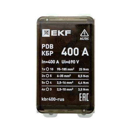 Блок распределительный клеммный КБР 400А EKF kbr400-rus