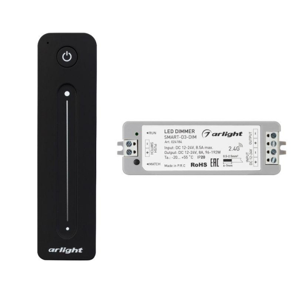 Диммер SMART-DIM-SET-LINE (12-24В 1х8А ПДУ 2.4G) (IP20 пластик) Arlight 034794