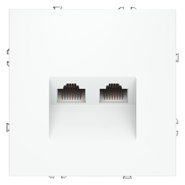 Розетка компьютерная 2-м СП S70 RJ45 + RJ45 кат.6 механизм бел. матов. Voltum VLS060202
