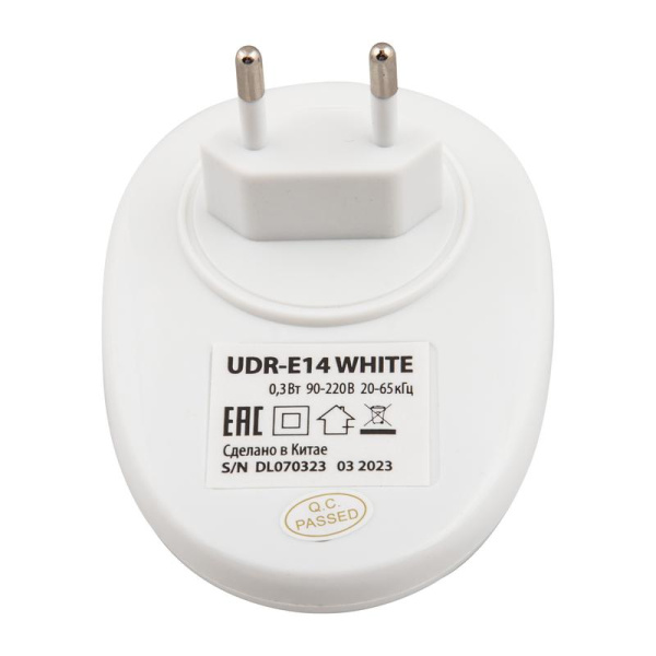 Отпугиватель ультразвуковой насекомых и грызунов UDR-E14 WHITE Uniel UL-00010831