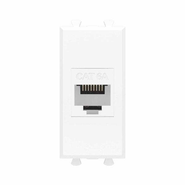 Розетка компьютерная 1мод. Avanti "Белое облако" RJ45 кат.6A без шторок модульная механизм DKC 4400671