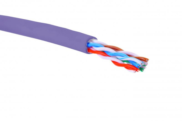 Кабель U/UTP кат.5E 4 пары 24 AWG нгА-LSLTx внутр. прокладки фиолетовый (уп.305м) Eurolan 19C-U5-05VL-B305