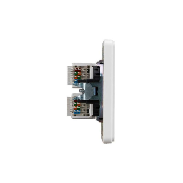 Розетка компьютерная 2-м СП ROUND RJ45 + RJ45 кат.6 IP20 перламутр Kranz KR-78-0725-1