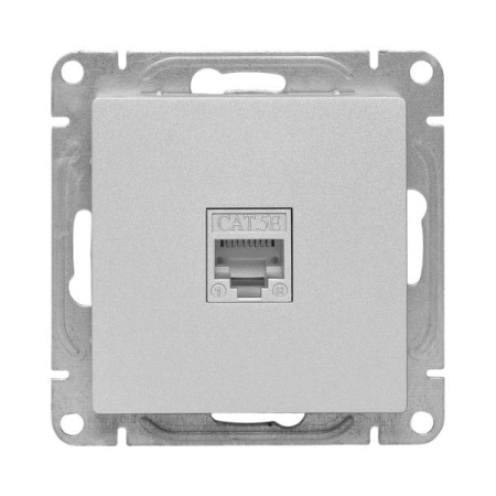 Розетка RJ45 (кат.6) алюм. Эпика EKF UP1-SOA-RJ45-6
