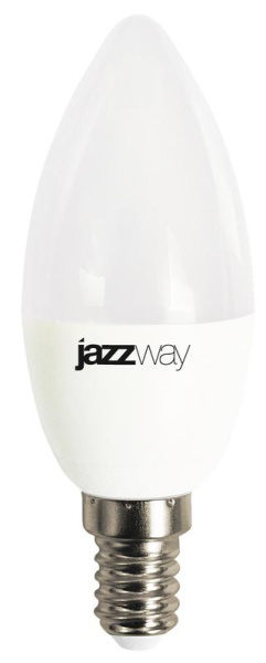 Лампа светодиодная PLED-LX 8Вт C37 свеча матовая 3000К тепл. бел. E14 JazzWay 5028470