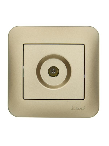 Розетка телевизионная оконечная TV СП ASTI IP20 в сборе золото. LEZARD 7081-3636-130