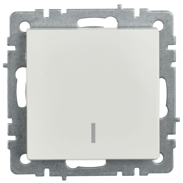 Выключатель 1-кл. СП BRITE ВС10-1-1-БрБ 10А с индик. механизм бел. IEK BR-V10-1-10-K01