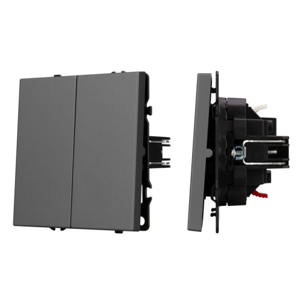 Выключатель непроходной 2-кл. SWT-NOBE-MK02-SFPL-GR 10А 230В механизм Arlight 054254