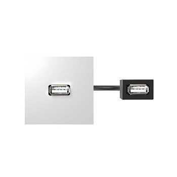 Модуль с адаптером проходной USB мама/мама бел. Simon 400 40001191-030