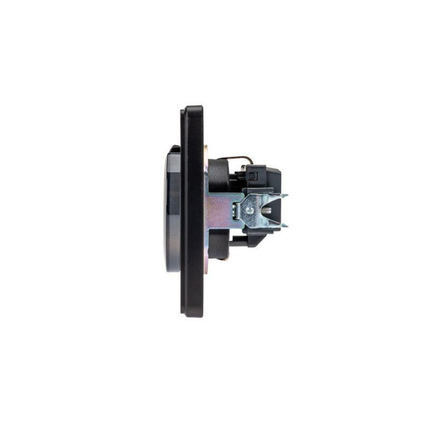 Розетка 1-м СП ROUND MIELE 16А с заземл. защ. шторки и крышкой оникс Kranz KR-78-0702-3