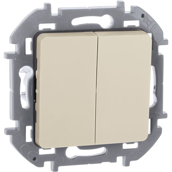 Выключатель 2-кл. Inspiria 10А IP20 250В 10AX механизм сл. кость IEK 673621