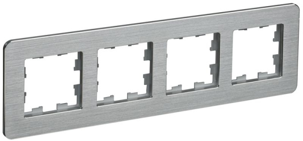 Рамка 4-м BRITE РУ-4-1-Бр метал. алюм. RE AL IEK BR-M42-M-21-K47