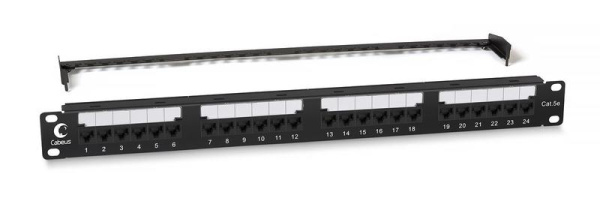 Патч-панель 19дюйм 1U 24 порта RJ45 кат.5E Dual IDC PL2-24-Cat.5e-Dual IDC с задн. кабельн. организатором new Cabeus 10588c
