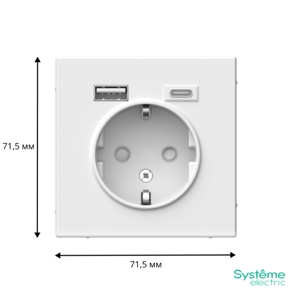 Розетка ArtGallery 16А с 2-мя заряд. устройствами USB A+C 5В/2.4А/3А 2х5В/1.5А механизм лотос SE GAL001332