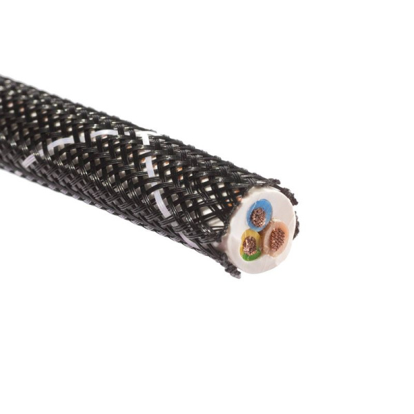 Оплетка кабельная из полиэстера XP-8 черн./бел. (уп.100м) Fortisflex 102335