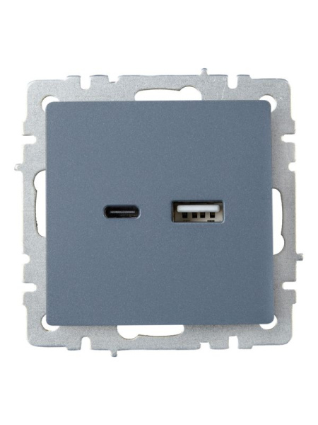 Розетка BRITE USB A+C 18Вт РЮ11-1-БрМ механизм маренго IEK BR-U22-018-K35