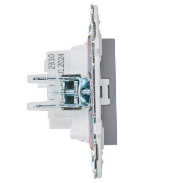Розетка SKANDY 10А без заземл. без защ. шторок SK-R02Gr сер. IEK SK-R10-10-K03