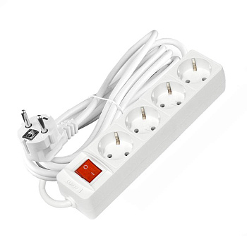 Удлинитель 4х3х16А IP20 3х1 с выкл. бел. Союз 2793
