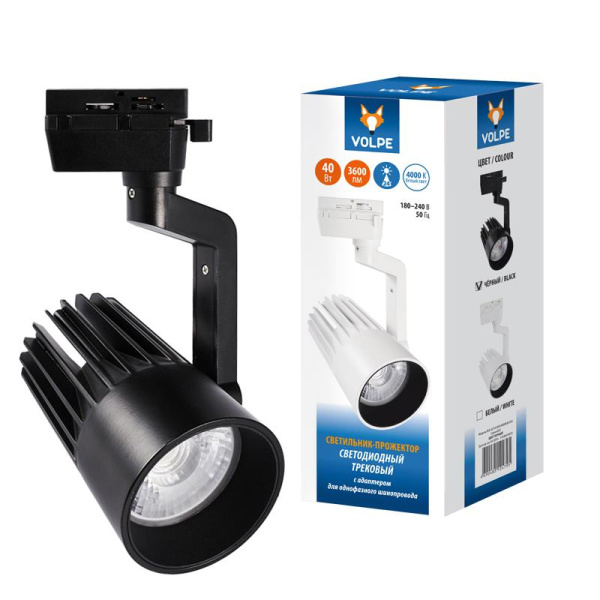 Светильник-прожектор светодиодный трековый ULB-Q274 40W/4000K BLACK 40Вт 4000К 3600лм черн. Volpe UL-00005928