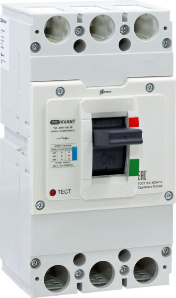 Выключатель автоматический PRO.KVANT TM-400N 3P 315А 35кА в литом корпусе с термомагнит. расцеп. Контактор KV0000101