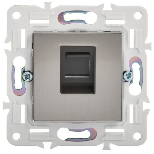 Розетка компьютерная RJ45 кат.5E SKANDY SK-K01N никель IEK SK-K10-1-K50