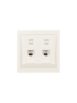 Розетка компьютерная 2-м СП ZIMA IP20 RJ45 с модулем кат.6 механизм сл. кость LEZARD 704-9088-142