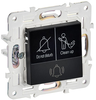 Кнопка звонка SKANDY 10А SK-V17Bl для отелей с индикацией черн. IEK SK-V14-2-10-K02