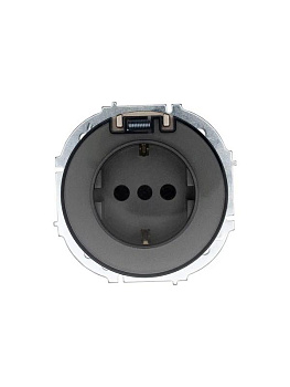 Розетка 1-м СП OSEN IP44 с заземл. с крышкой ПБТ механизм титан LEZARD 743-3788-123BIPCH